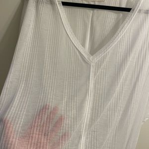 We the Free, Free People white short sleeve shear shirt. Size XL.